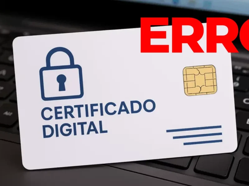 Não foi possível validar seu certificado digital